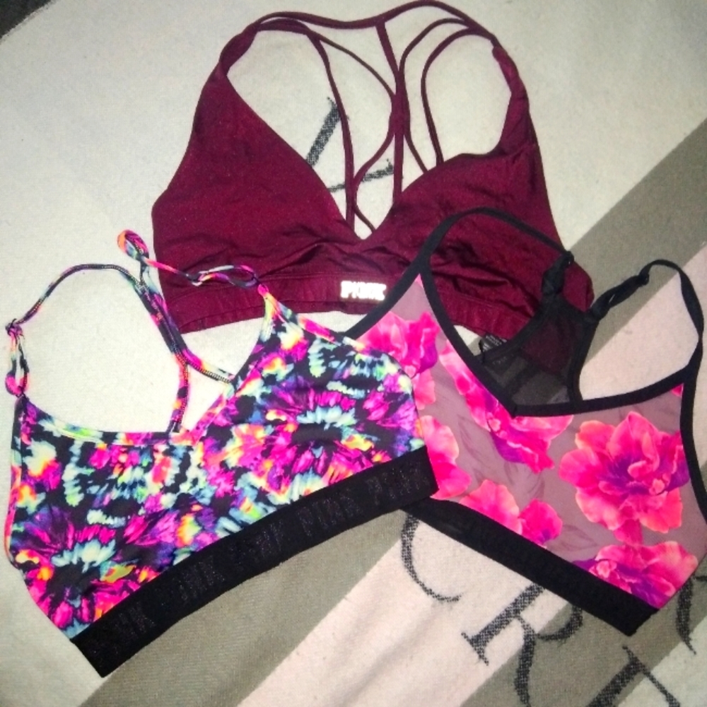 Pink sports bras